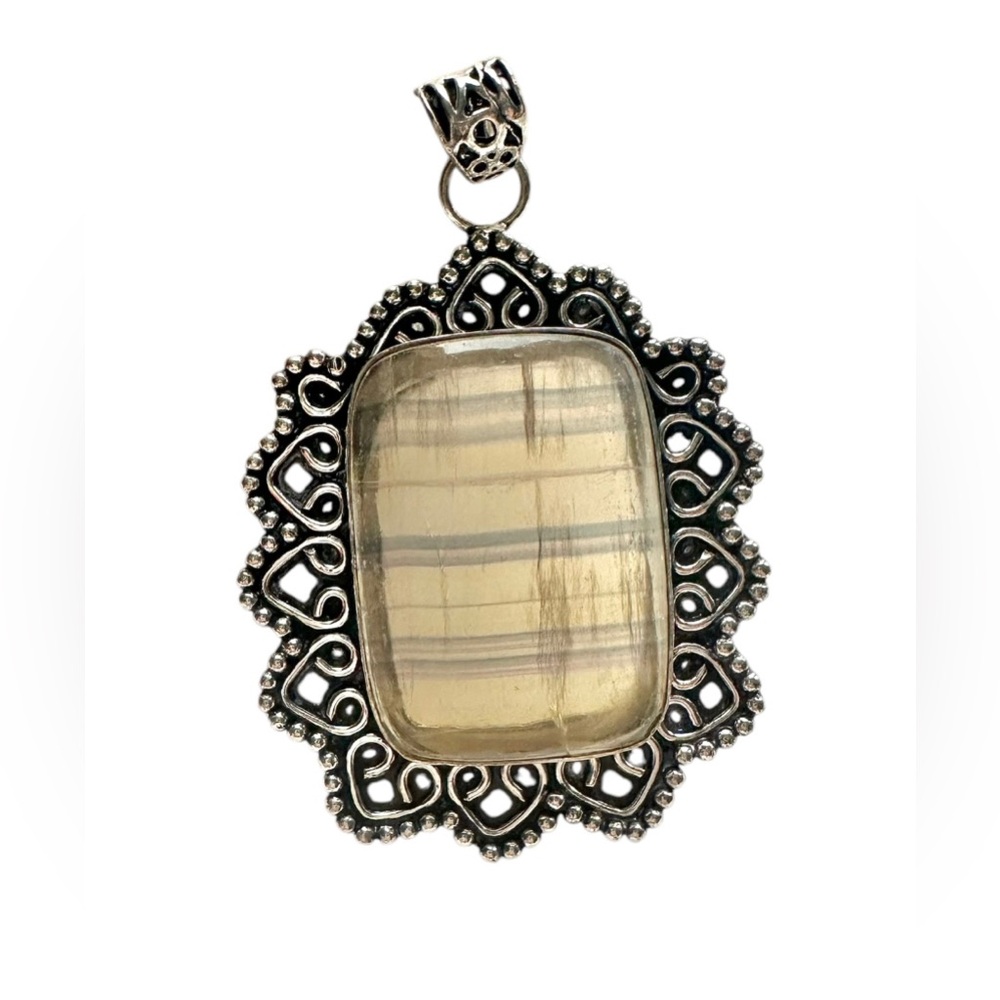 Yellow fluorite pendant